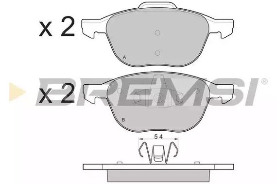 Колодки передні гальмівні Focus/C-Max/Kuga 03-, Bremsi (BP3133) | Зображення 1