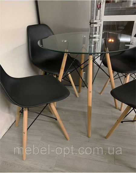 Стіл Етна Glass круглий скляний 80 см, дизайн Eames DSW Table | Зображення 4