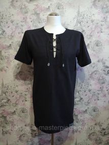 Сорочка — футболка чоловіча трикотажна чорний 46