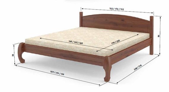 Двоспальне дерев'яне ліжко Mebigrand Мангеттен Н Сіро-блакитний 140х190 см (MBG-3449) | Зображення 2