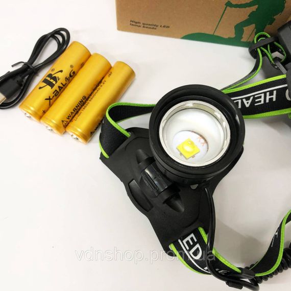 Налобний ліхтар зі зручним ремінцем для голови, Потужний акумуляторний ліхтарик на голову CM-91 | Зображення 4