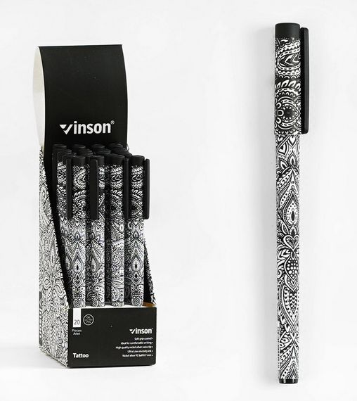 Ручка TATTOO А3/M 45639 Vinson Fashion 0,7мм, кулькова синя, ціна за 1штуку (6948910000236) | Зображення 2