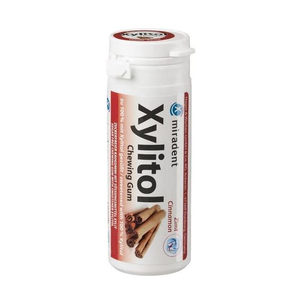 Жувальна гумка з ксилітолом Miradent Xylitol Chewing Gum Cinnamon, кориця (30 шт)