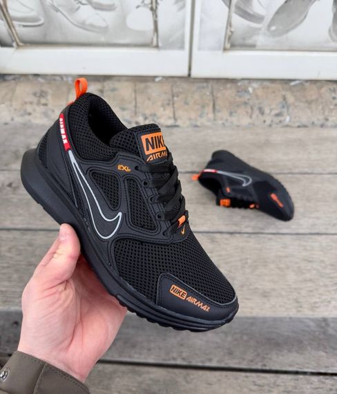 Кросівки літні сітка Nike чорні | Зображення 1