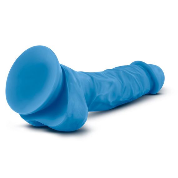Фалоімітатор з подвійною щільністю NEO 7.5 INCH COCK W. BALLS BLUE, Блакитний | Зображення 3