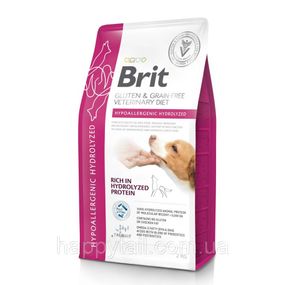 Сухой корм Brit VetDiet Dog Hypoallergenic Hydrolyzed 2 кг для собак с пищевой аллергией