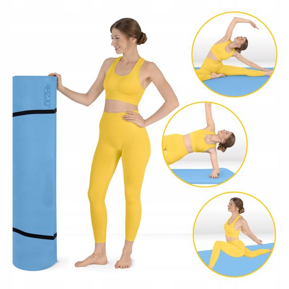 Килимок (мат) спортивний 4FIZJO TPE Gigant 200 x 125 x 2 см для йоги та фітнесу Sky Blue (P-5907739318985) | Зображення 7