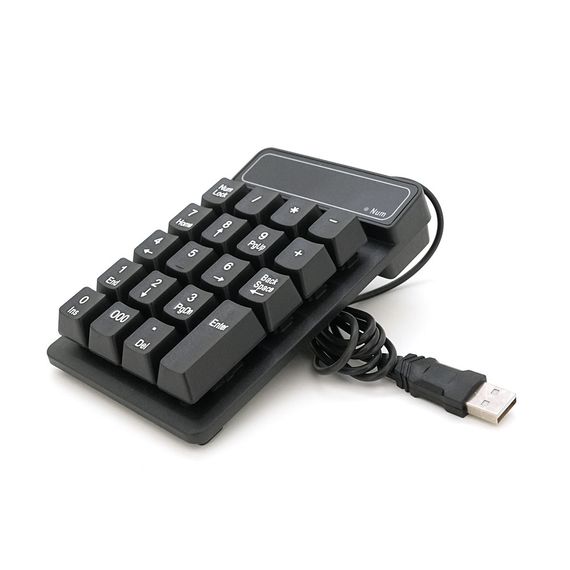 Цифрова клавіатура USB для ноутбука, довжина кабеля 150см, (135х85х33 мм) Black