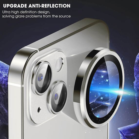 Захисне скло Metal Classic на камеру (у упак.) для Apple iPhone 15 (6.1") / 15 Plus (6.7") Срібний / Silver | Зображення 3