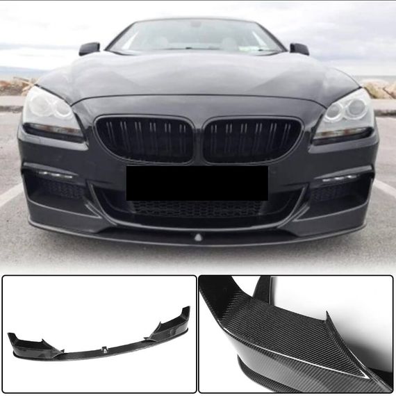 Накладка на передній бампер Lip V1 (для M-Sport, Карбон) для BMW 6 F12/F13/F06 2011-2018 рр