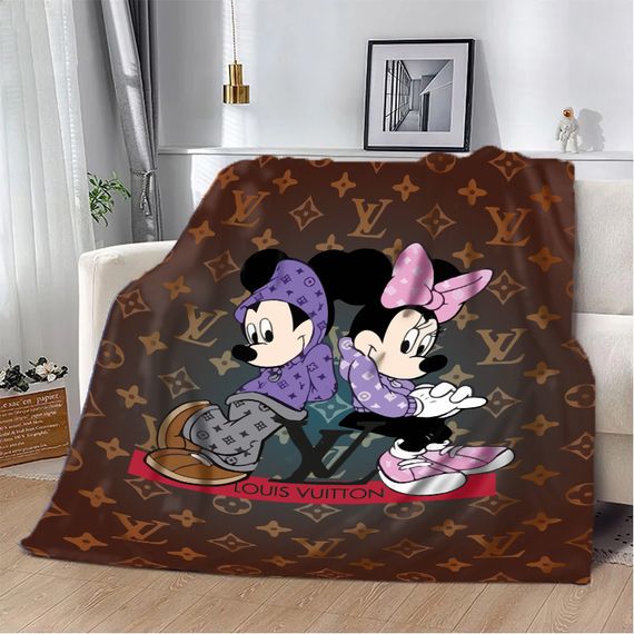 Плед 3D Магія та Стиль Легендарне Поєднання Louis Vuitton та Мікі Маус 29511 180х215 см