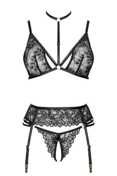 Комплект Beauty Night NOEMI SET bra, garter, crot. thong Чорний L/XL | Зображення 6