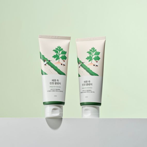 Заспокійлива очищуюча пінка з морським полином ROUND LAB Mugwort Calming Cleanser (150 ml) | Зображення 2
