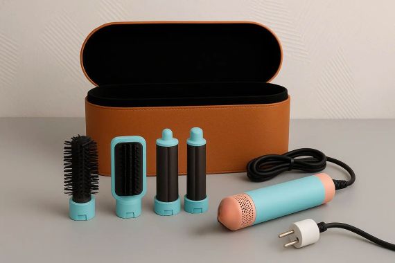 Професійний стайлер для волосся 5 в 1, керамічне покриття, іонізація повітря, багатофункціональний фен, випрямляч, об'ємний стайлер, якісний кейс