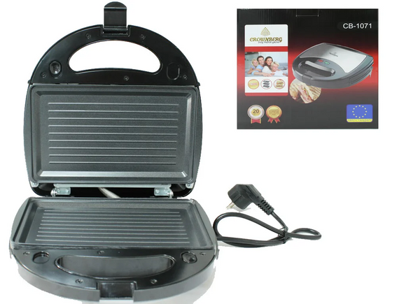 Мультимейкер Crownberg CB 1071 3в1 вафельниця гриль бутербродниця сендвічниця | Зображення 5