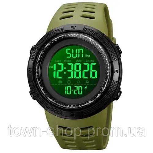 Часы наручные мужские SKMEI 2070AG ARMY GREEN, армейские часы противоударные. Цвет: зеленый | Зображення 1