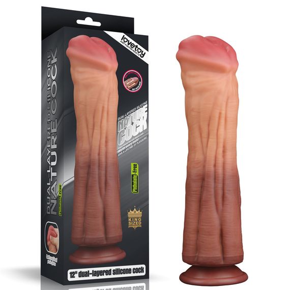 Фаллоимитатор - Dual-Layered Silicone Cock 12" Brown Sex Aura