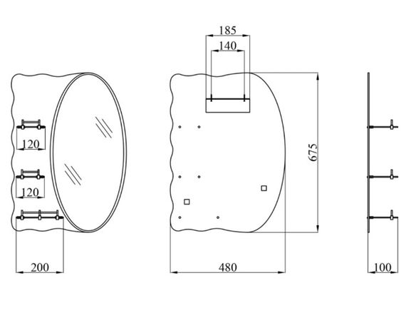 Дзеркало Kroner KRM Belantis - ACS705 із трьома полицями (CV022929) | Зображення 1