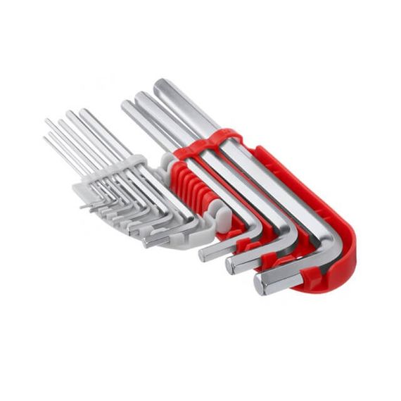 Набір ключів Г-подібних шестигранних подовжених 9 од., 1.5-10 мм, S2, PROF INTERTOOL HT-1803 | Зображення 2