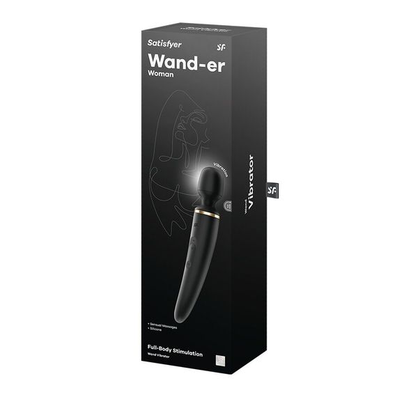 Вибромассажер Satisfyer Wand-er Woman (Black/Gold), водонепроницаемый, мощный, размер XXL | Зображення 5