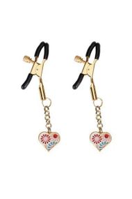 Зажимы для сосков Liebe Seele Nipple Clamps Gold Heart-shaped Flowers on White Золотистый One Size