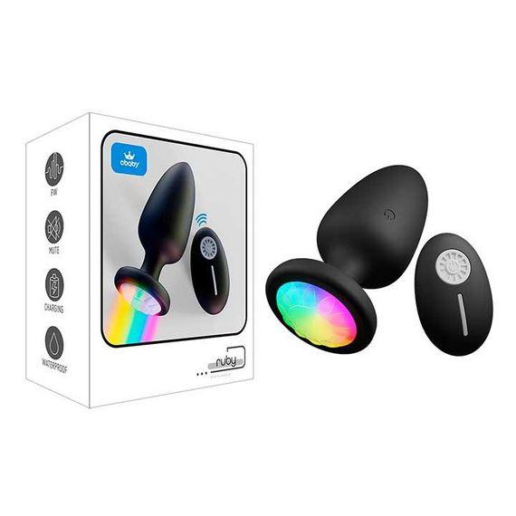 Светящаяся анальная пробка с вибрацией 10X Light Up Rechargeable Anal Plug - 4,4 см – Анальные игрушки