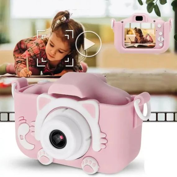 Дитячий цифровий фотоапарат Smart Kids Kitty з 2" екраном 20Мп у силіконовому чохлі "Кішечка" із вбудованими іграми | Зображення 2