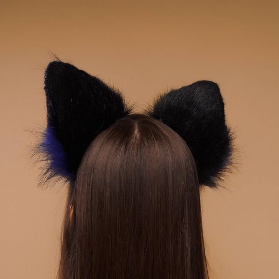 Хутряні вушка кішки триколірні: Чорний, синій, сірий OKOVA Sex Aura | Зображення 3