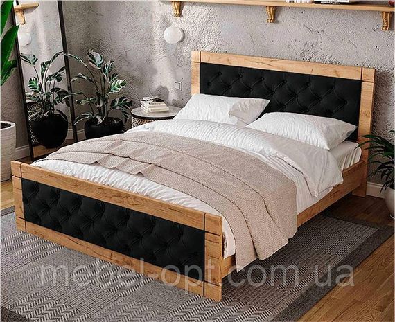 Ліжко Natali 180x200 см Дуб Тахо/велюр Black (чорний)  вибір кольору оббивки | Зображення 5