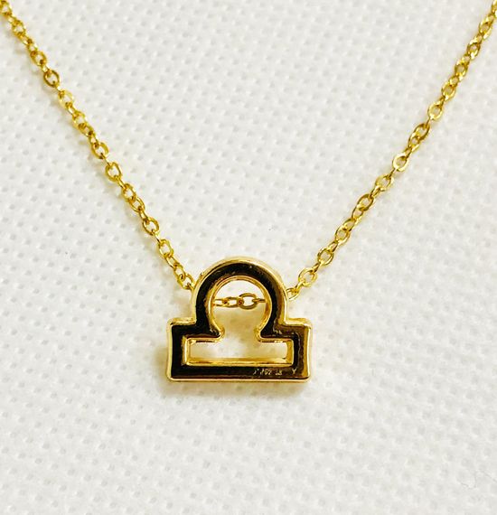 Кольє Primo з підвіскою знак зодіаку Ваги (Терези) - Gold | Зображення 1