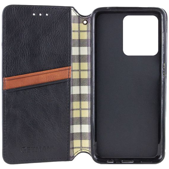 Шкіряний чохол-книжка GETMAN Cubic (PU) для Motorola Moto G75 5G Чорний | Зображення 2