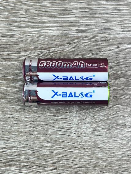 Акумулятор 14500 X-Balog 5800mAh 4,2 V Li-ion батарейка для ліхтариків з захистом від розряду та перезарядження | Зображення 3