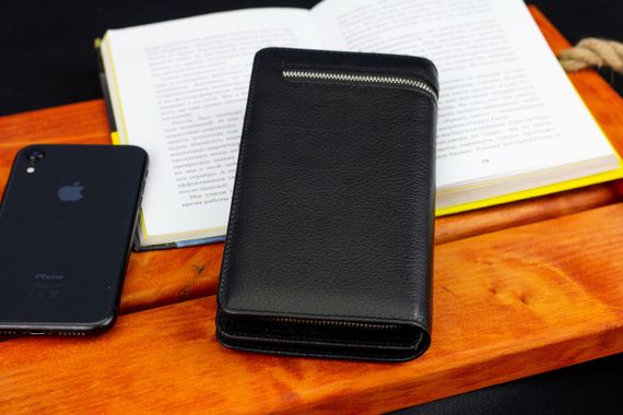 Чорний багатофункціональний чоловічий гаманець з натуральної шкіри МС291 | Зображення 9