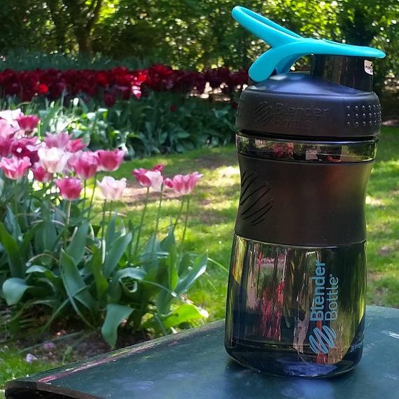 Шейкер спортивний (пляшка) BlenderBottle SportMixer Flip 20oz/590ml Black/Teal | Зображення 5