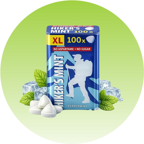 Освіжаючі м'ятні пастилки Hiker's Peppermint 70 г, 100 шт