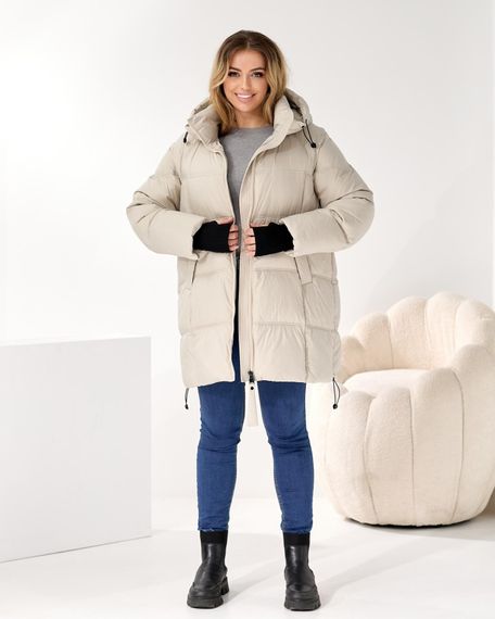 Світла тепла куртка преміум якості батал | Зображення 5