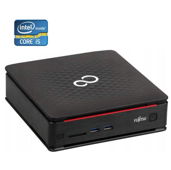 Неттоп Б-класс Fujitsu Esprimo Q520 USFF / Intel Core i5-4570T (2 (4) ядра по 2.9 - 3.6 GHz) / 8 GB DDR3 / 500 GB HDD / Intel HD Graphics 4600 б/у