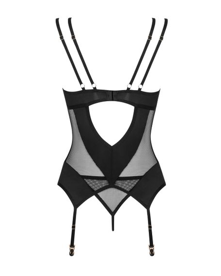 Корсет Obsessive Nesari corset Чорний M/L | Зображення 3