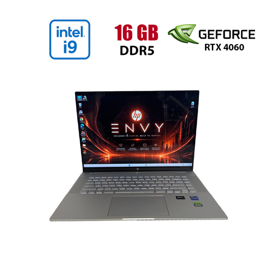 Игровой ультрабук Б-класс HP Envy 16-h1001nr / 16" (2560x1600) IPS Touch / Intel Core i9-13900H (14 (20) ядер по 2.6 - 5.4 GHz) / 16 GB DDR5 / 512 GB SSD NVMe / nVidia GeForce RTX 4060, 8 GB GDDR6, 128-bit / WebCam б/у