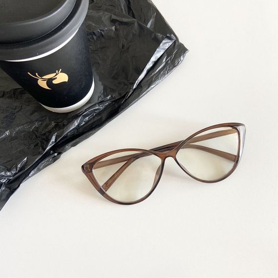 Окуляри для роботи за монітором з блокуванням блакитного світла Cat Eye Коричневі (A9848) | Зображення 4