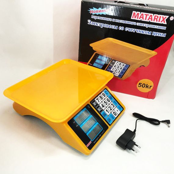 Електронні ваги для товарів Matarix MX-412 до 50 кг, Функціональні електронні ваги для торгівлі | Зображення 6