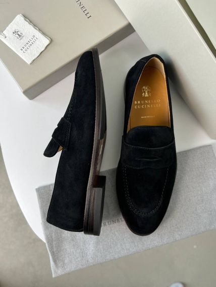 Лофери Brunello Cucinelli Black чорні ob433 | Зображення 5