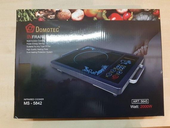 Плита одноконфорочная электрическая кухонная DOMOTEC MS-5842 инфракрасная 2000 Вт с сенсорным управлением | Зображення 4