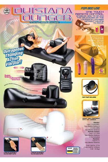 Ліжко для сексу надувне NMC Louisiana Lounger з трьома вібраторами, чорне sexstyle | Зображення 7