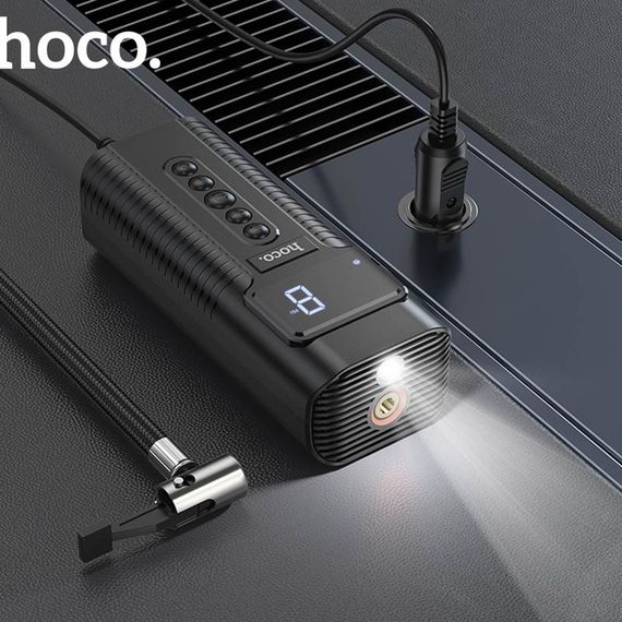 Автомобильный насос Hoco PH55 Roys smart car air pump Black | Зображення 6