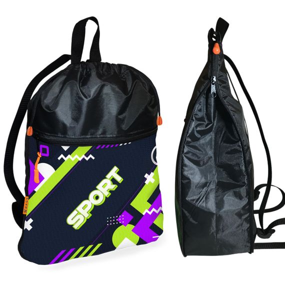 Рюкзак-мешок для обуви,спортивной формы Sport детская сумка для сменки с расширителем (01409)