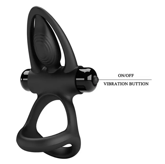 Ерекційне вібро кільце Pretty Love — Vibration Cock Ring, 10 vibration functions Black Sex Aura | Зображення 8