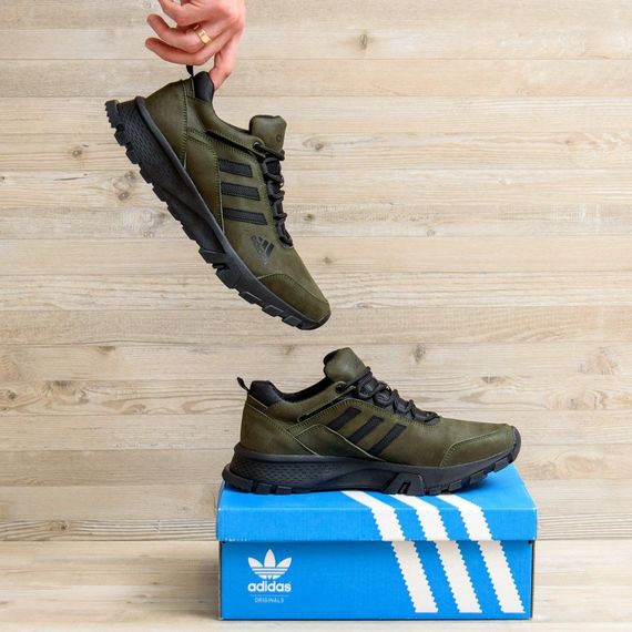 Шкіряні кросівки Adidas Terrex олива | Зображення 6