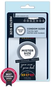 Презервативи Mister Size Test Package Medium-3 різних розміри 53 мм — 57 мм — 60 мм Sex Aura