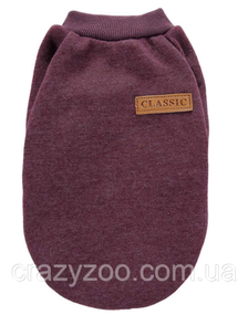 Кофта для собак и котов EcoToys Burgundy S рябая бордовая A: 25 см B: 32 см C: 20 см 7124
